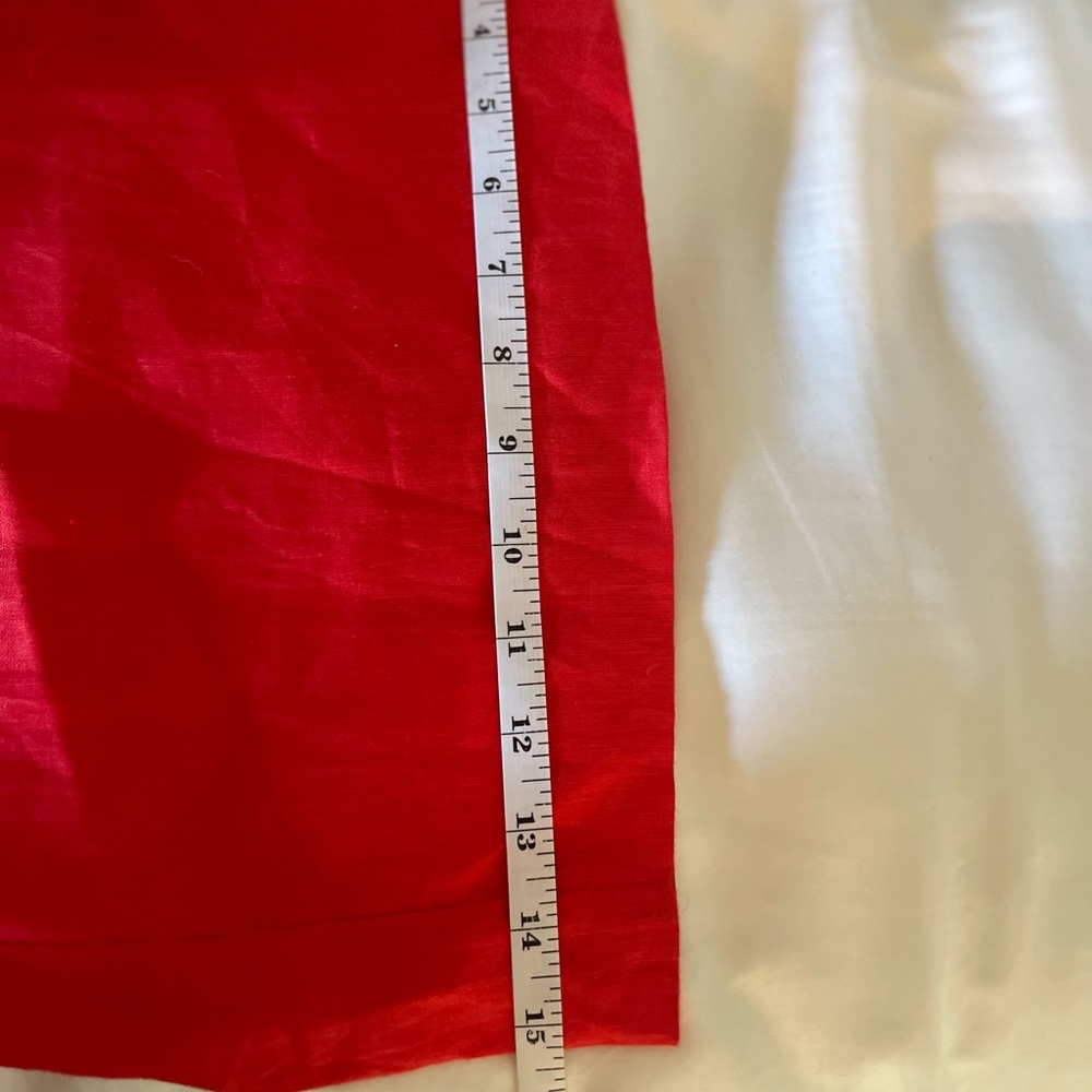 Cropped Red Jumpsuit with Belt - Picture 6 of 8